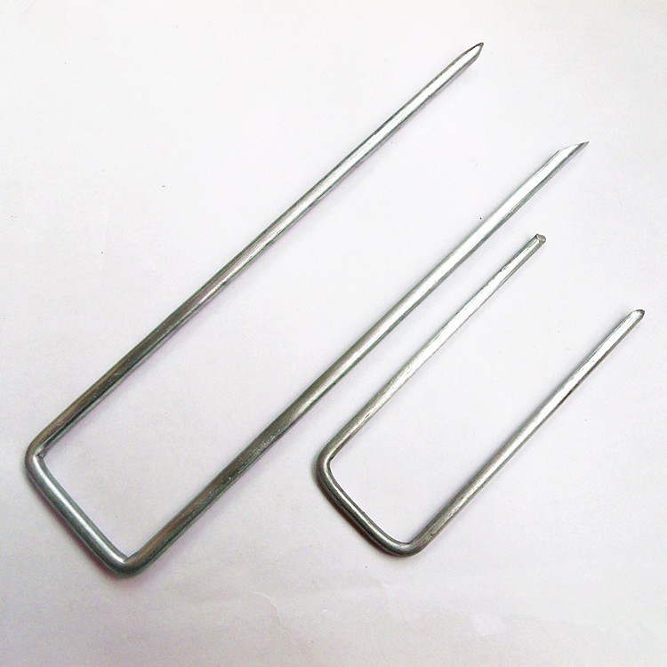 DYGRASS grass Sod Staple Stake Grass U-type Nail Steel Smooth Flat top Turf Nail Manufacturer, Factory