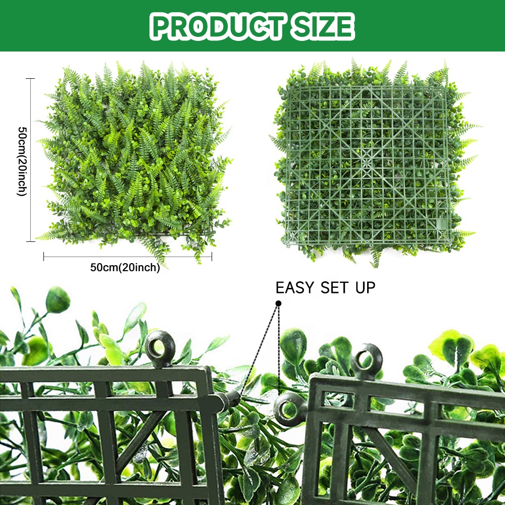 Wholesale Anti-UV PE Artificial Hedge Boxwood Panels Green Plant Vertical Garden artificial shrub Wall For Indoor Outdoor Decoration Manufacturers, Factories