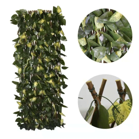 High-Quality Artificial Plant Expandable Willow Fence Trellis Hedge With Different Leaves Suppliers, Factories