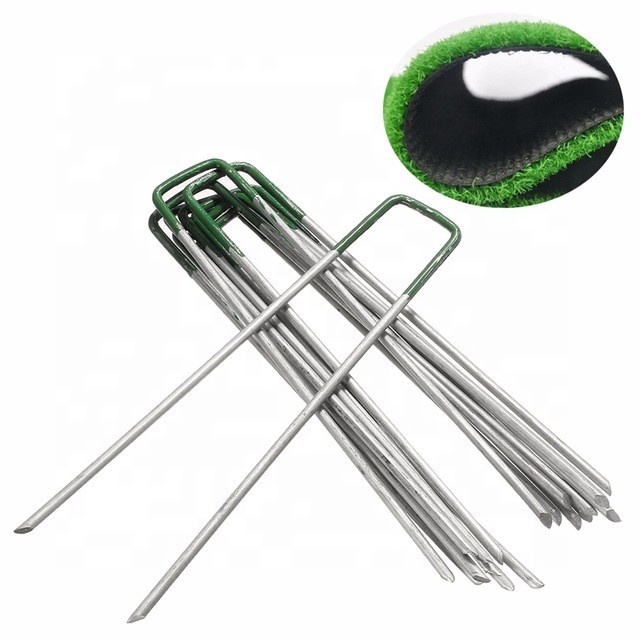 DYGRASS grass Sod Staple Stake Grass U-type Nail Steel Smooth Flat top Turf Nail Manufacturer, Factory