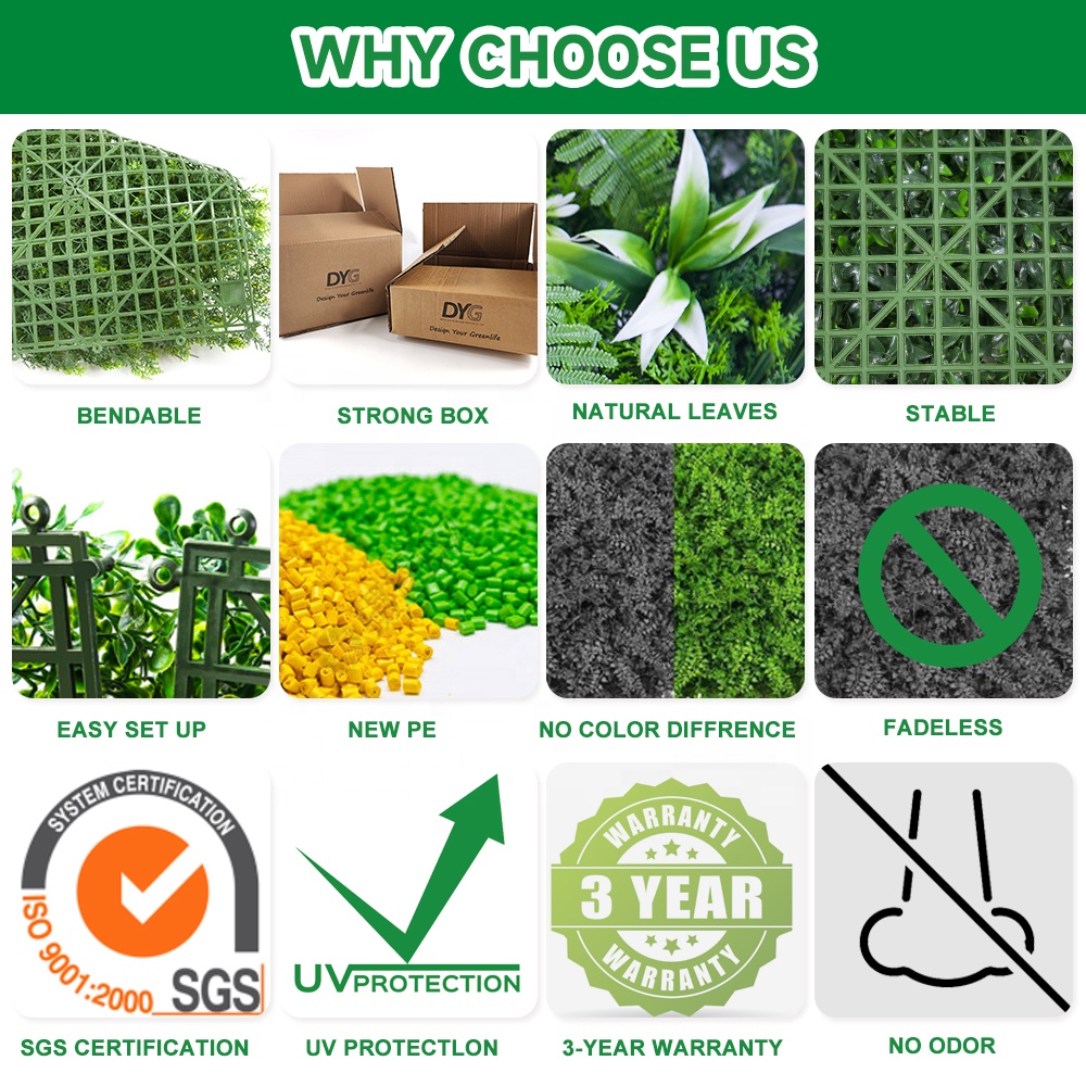 Best Uv Greenery Backdrop Wall Faux Eucalyptus Hedge Green Wall Decor Landscaping Artificial Boxwood Hedge wall of plants Supplier, Suppliers