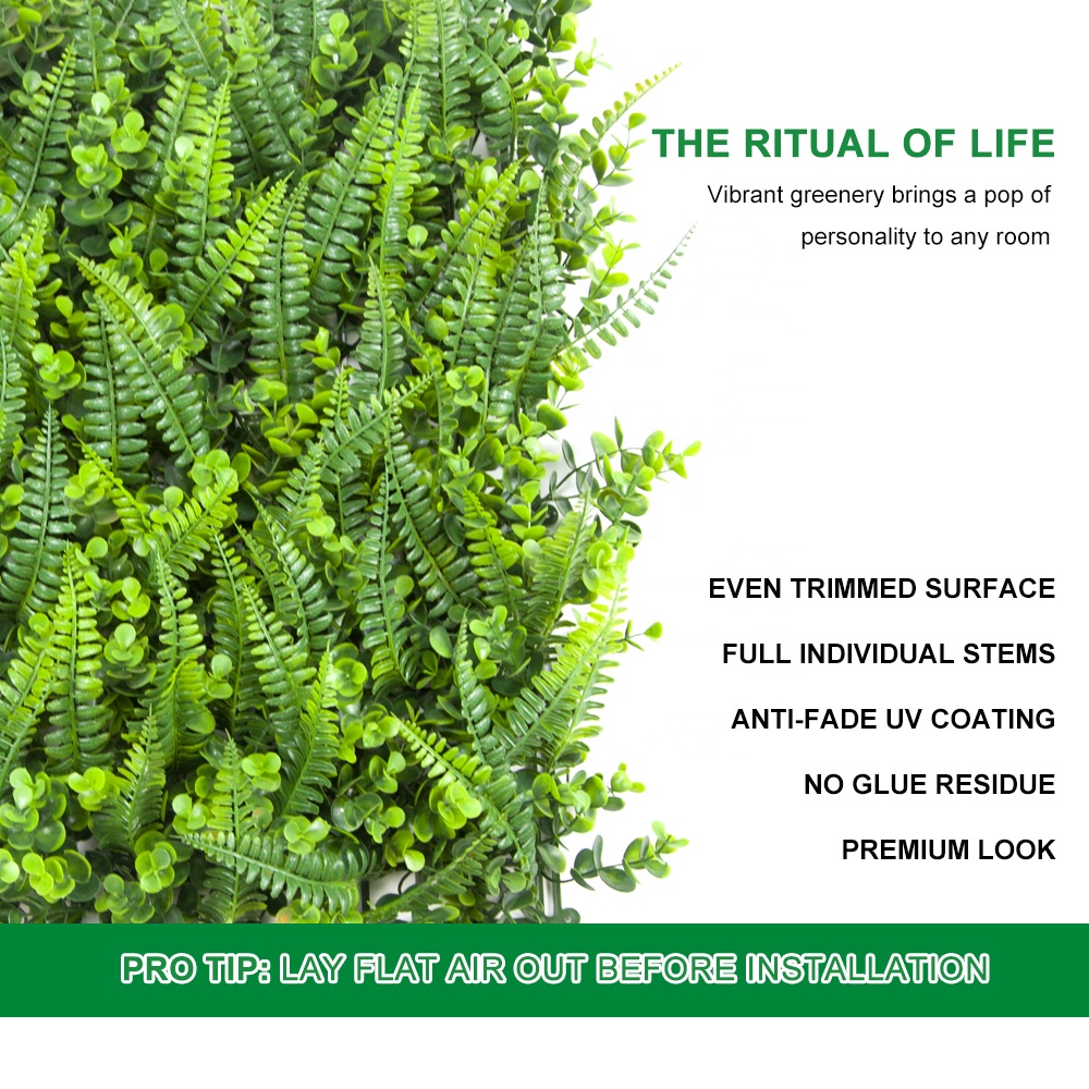 Wholesale Anti-UV PE Artificial Hedge Boxwood Panels Green Plant Vertical Garden artificial shrub Wall For Indoor Outdoor Decoration Manufacturers, Factories