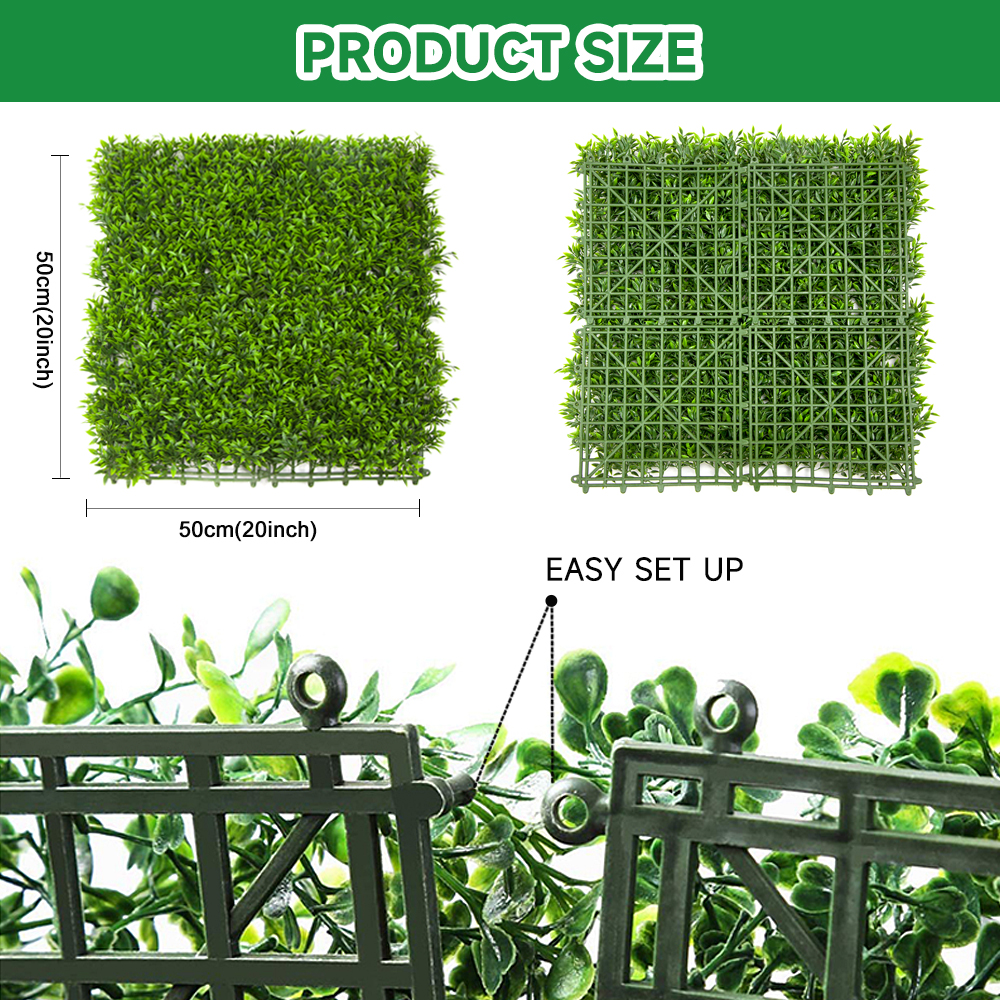 Best Faux Boxwood Hedge Green Grass Panels Anti-UV Outdoor Indoor Decoration Artificial Plant Grass Wall Manufacturers, Factories
