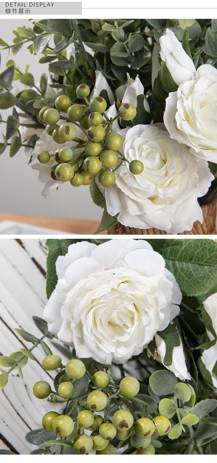 Artificial Rose Eucalyptus flower view 7