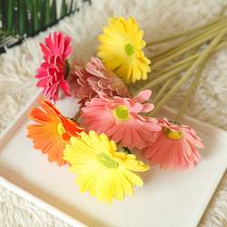 High-Quality Real Touch Artificial PU Gerbera Daisy Flower Bouquet Home Wedding Decoration Table Centerpiece Artificial Flower Manufacturer, Factory