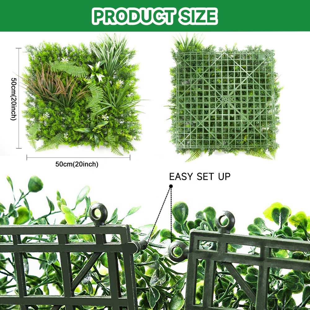 Best Uv Greenery Backdrop Wall Faux Eucalyptus Hedge Green Wall Decor Landscaping Artificial Boxwood Hedge wall of plants Supplier, Suppliers