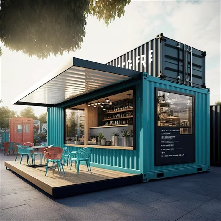 Casa contenedor portátil prefabricada expandible, cafetería contenedor, café contenedor