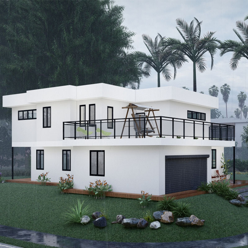 Casa prefabricada de marco de acero ligero villa de lujo construida con estructura de acero según estándares de Au/EE. UU./CE
