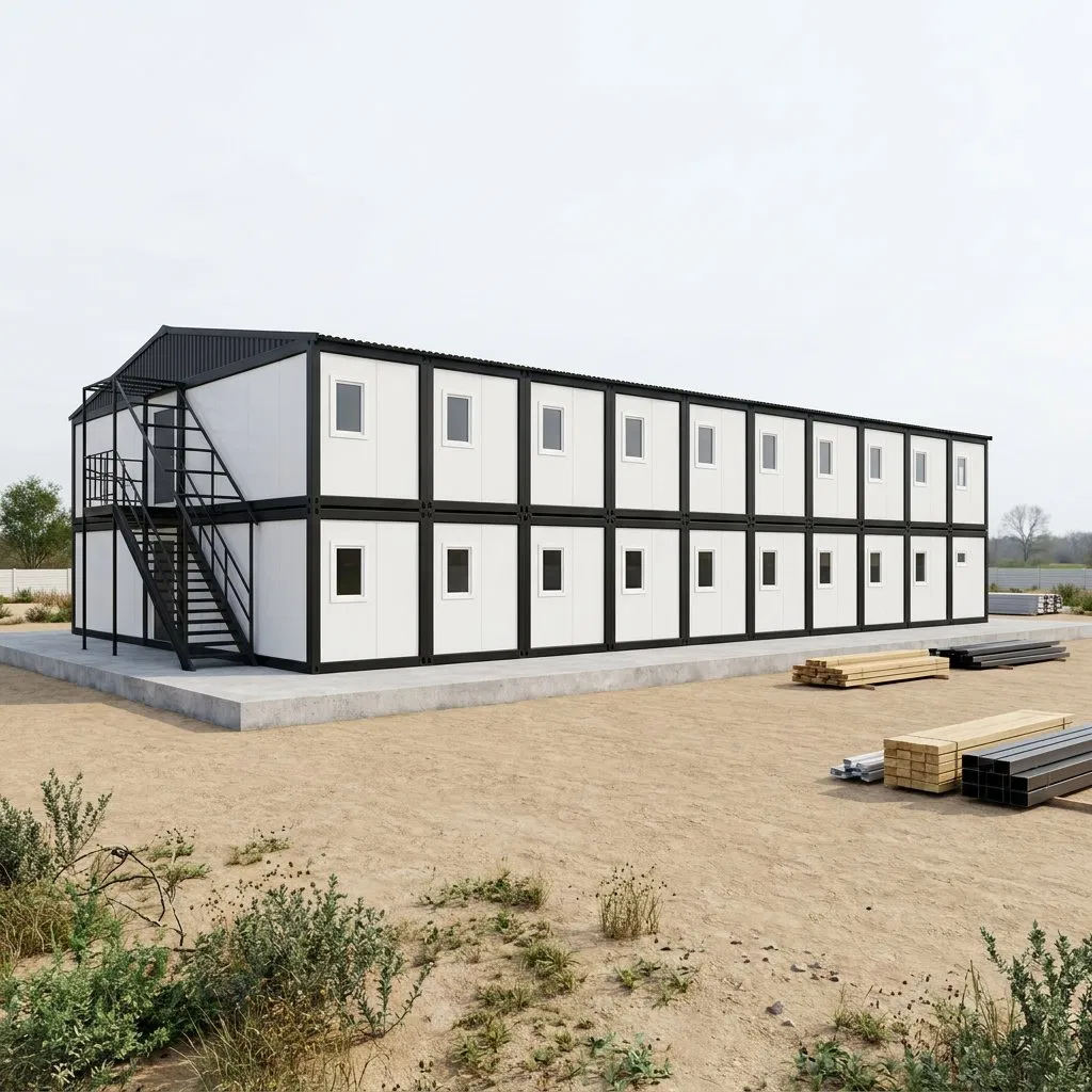 Casa pequeña de contenedor desmontable con aislamiento térmico, albergue temporal para minería en Rusia