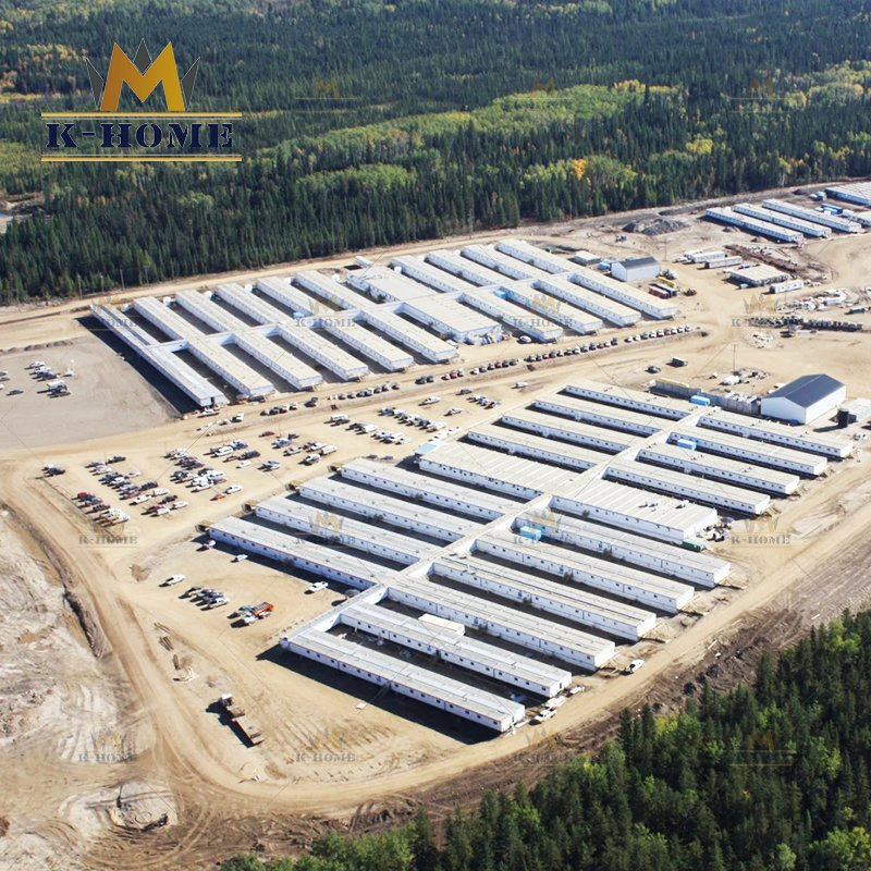 Sitio de construcción vivienda modular prefabricada móvil contenedor portátil cuarteles de trabajo en campo petrolero