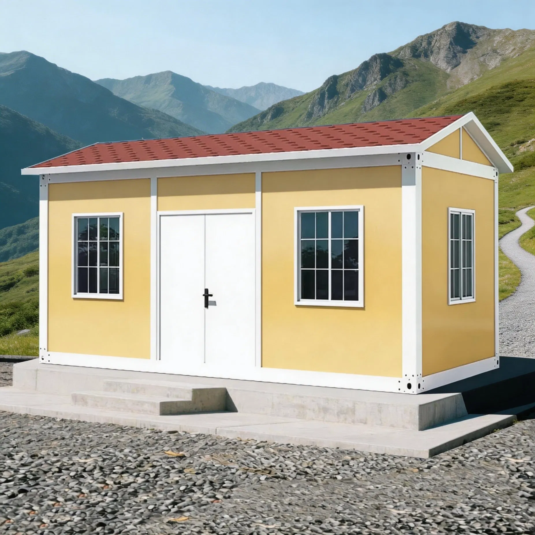 Casa modular plana de contenedor personalizada al por mayor para pastoreo, casa prefabricada, hogar pequeño
