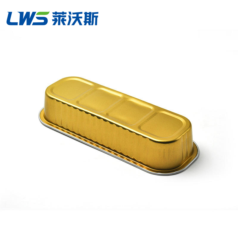 Contenedor de comida desechable 200ml para postres, rectangular, para llevar, de aluminio coloreado
