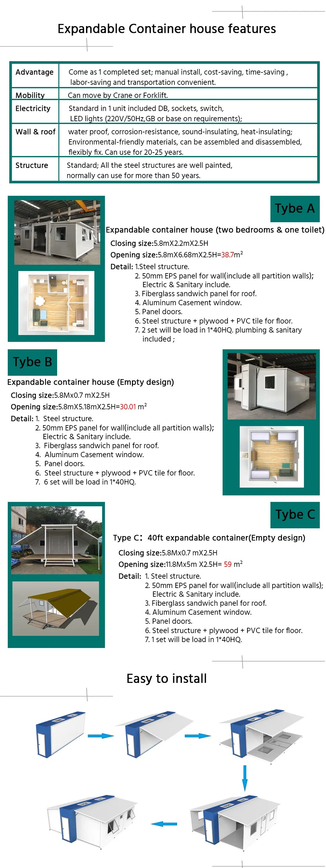 Casa Contenedor Expandible Pequeña Moderna Casas Prefabricadas Modernas Cabañas Prefabricadas Modernas