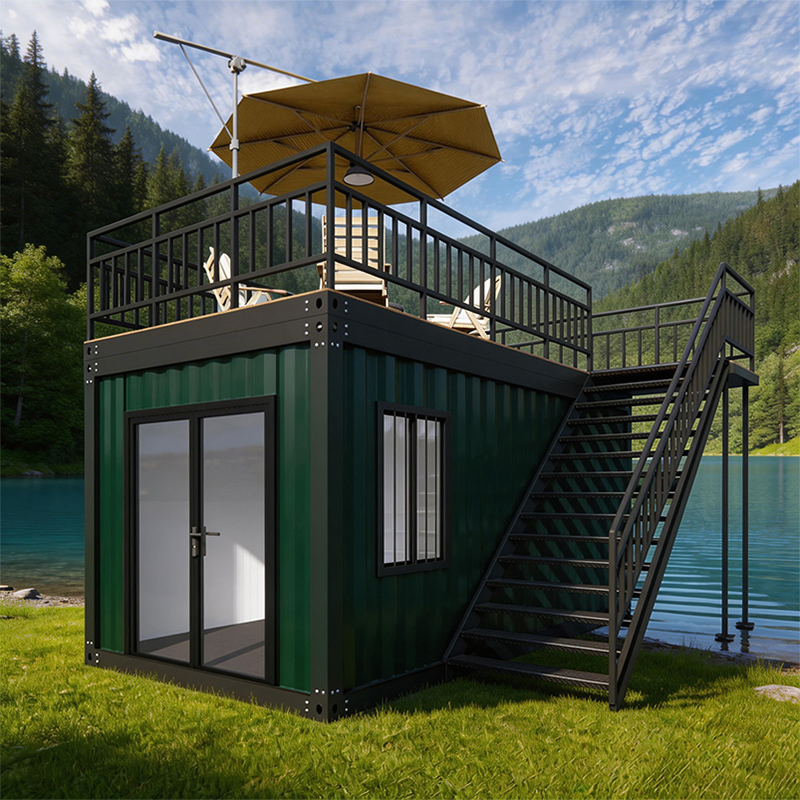 Casa modular de contenedor para camping simple y cómodo, uso en resort al aire libre, casa modular, casa pequeña, casa prefabricada