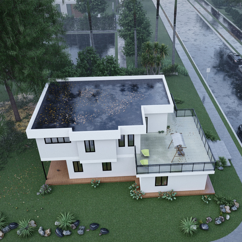 Casa prefabricada de marco de acero ligero villa de lujo construida con estructura de acero según estándares de Au/EE. UU./CE