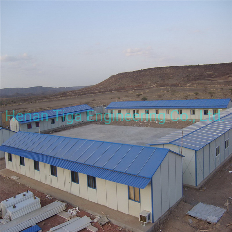 Campamento de obra duradero, larga vida útil, estructura de acero, vivienda modular prefabricada asequible y temporal