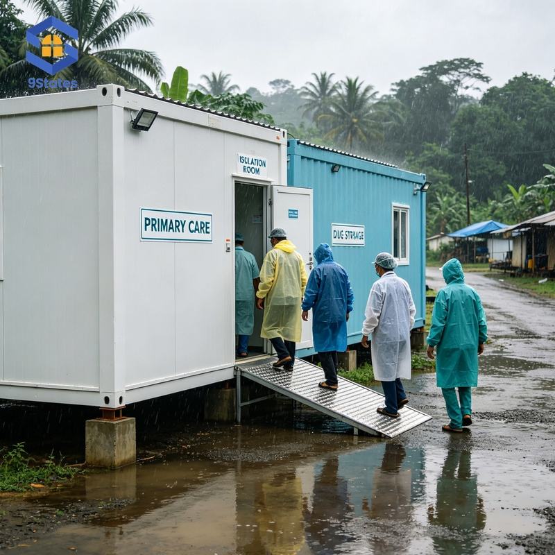 Clínica de Contenedores de Emergencia 20FT para Asentamiento de Refugiados Salidas de Gas Médico