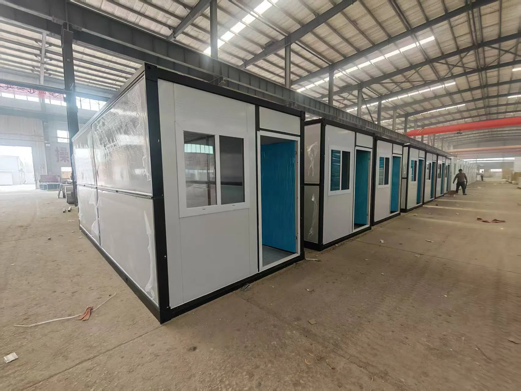 Casa plegable media prefabricada con paquete plano a precio económico