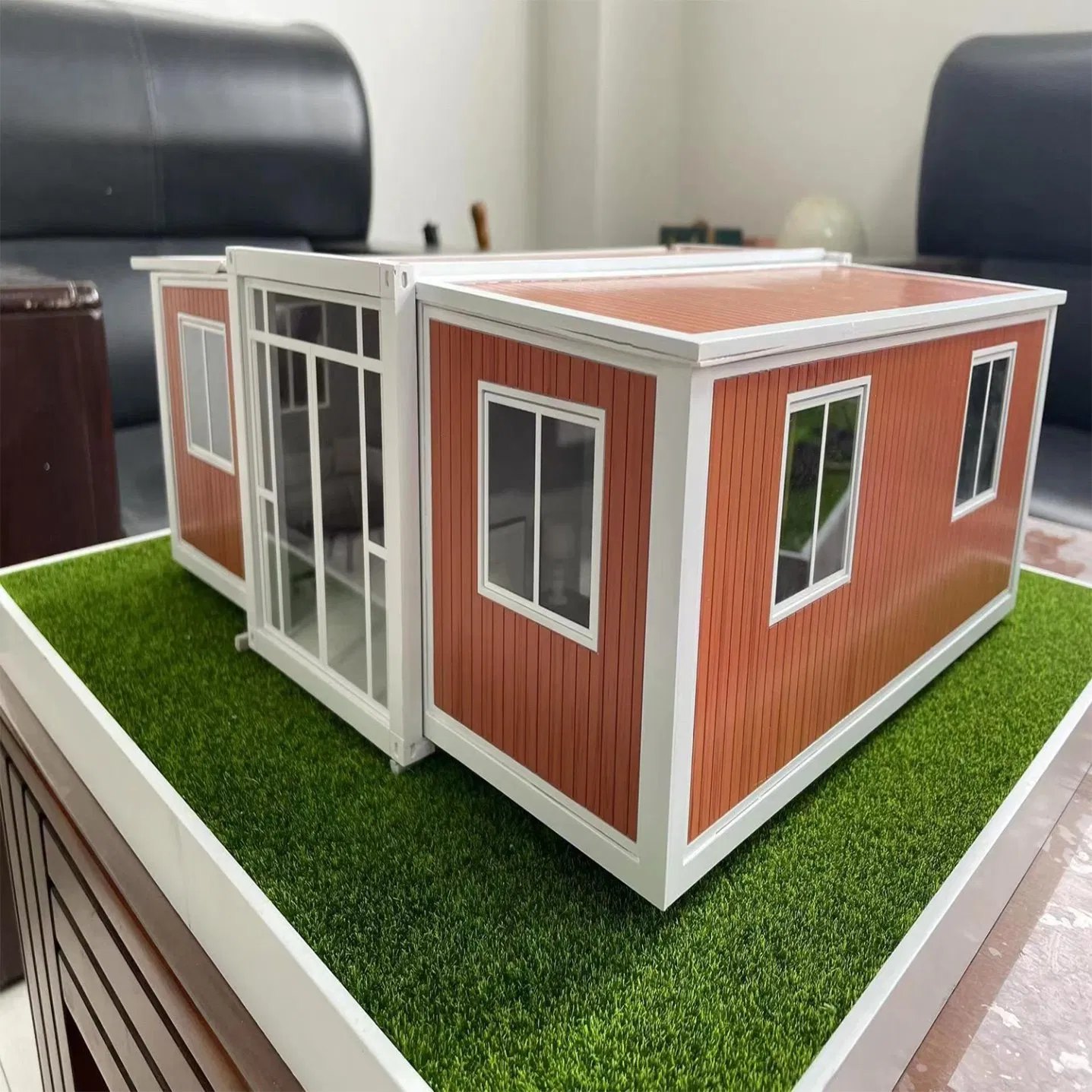 Villa plegable de doble ala prefabricada moderna para vivir en el campo