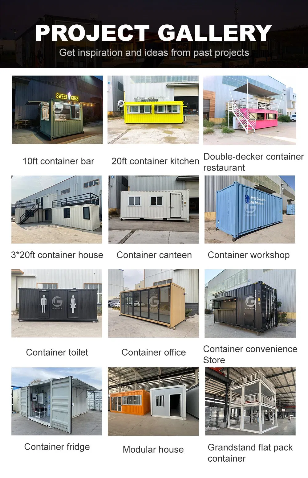 Diferentes modelos de contenedores