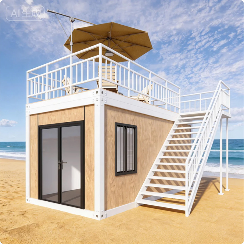Casa modular de contenedor para camping simple y cómodo, uso en resort al aire libre, casa modular, casa pequeña, casa prefabricada