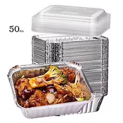 Butf-Re150 450ml Caja de Almuerzo Desechable de Aluminio en Forma de Cuadrado para Llevar Tienda Contenedor de Aluminio