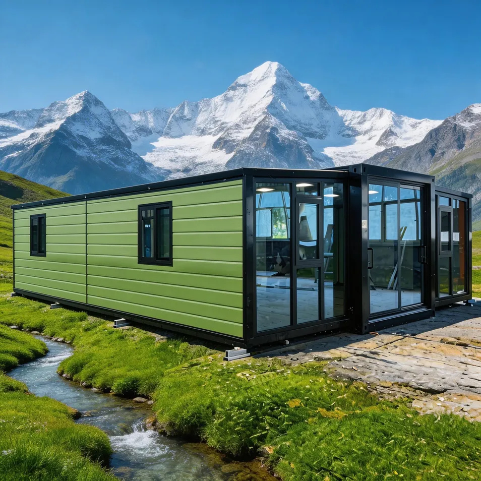 Casa modular expandible de contenedor de acero de ensamblaje rápido, de larga duración, con electrodomésticos, casa prefabricada