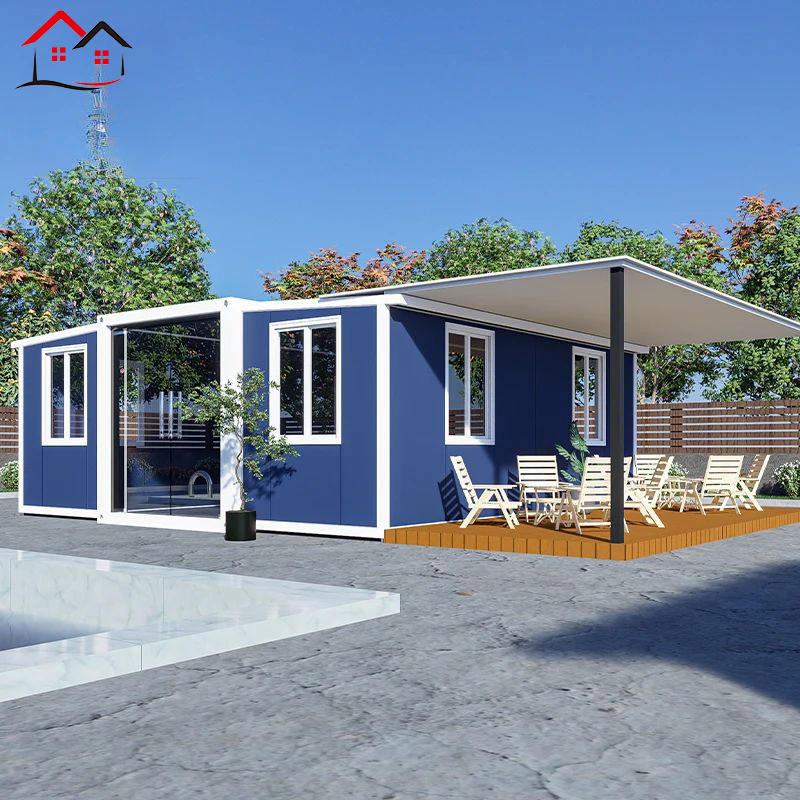 Casa Contenedor Independiente 40FT 20FT Expandible Móvil Desmontable Oficina Exterior Tienda Hecha de Panel Sándwich de Acero para Patio