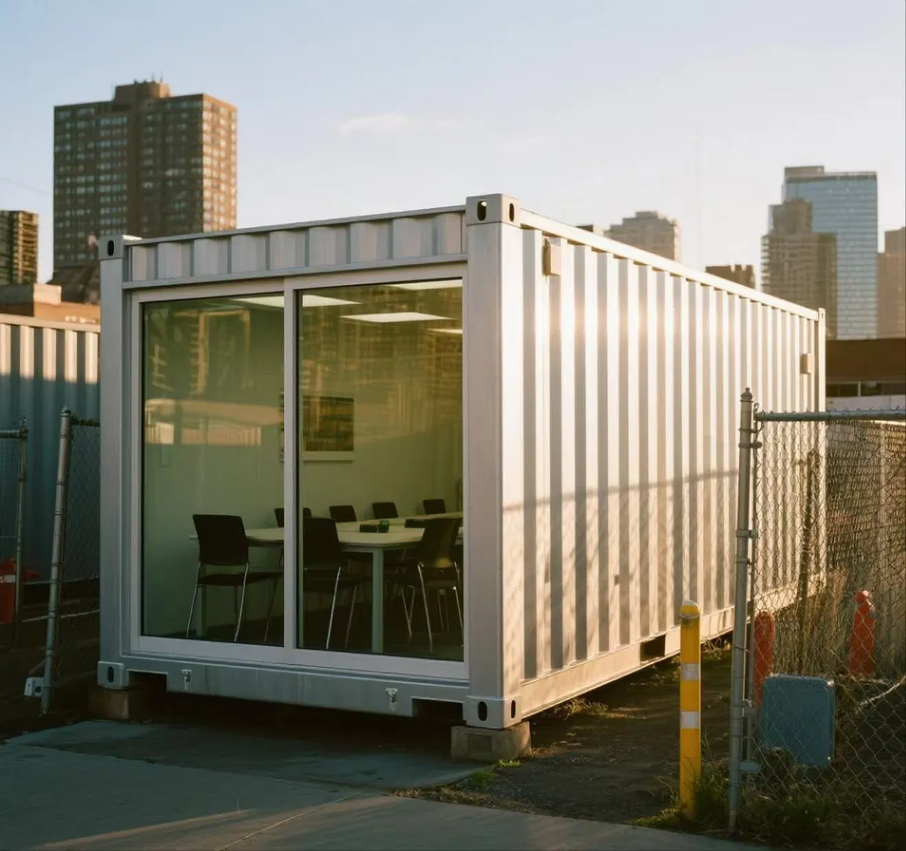 Cabina de oficina modular portátil prefabricada para construcción