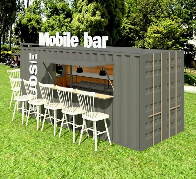 20FT 40FT Cafetería restaurante de contenedor prefabricado plegable con cocina