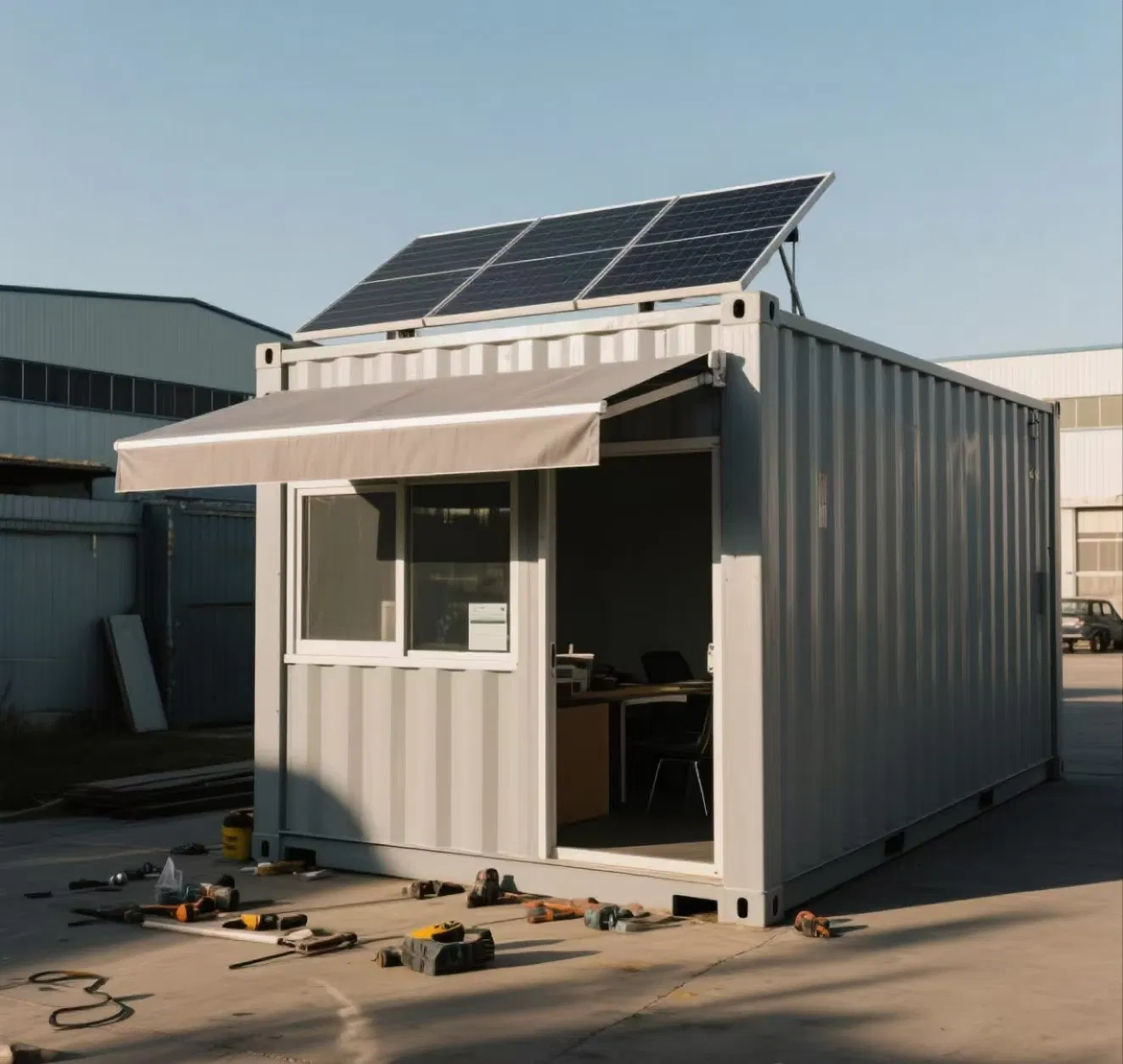 Cabina de oficina modular portátil prefabricada para construcción