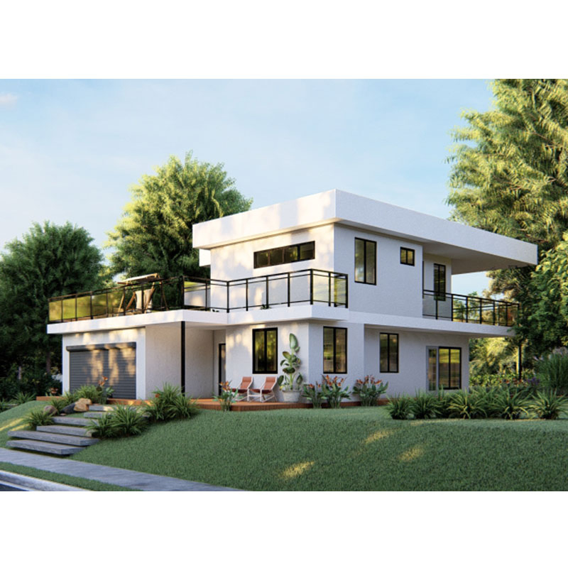 Casa prefabricada de marco de acero ligero villa de lujo construida con estructura de acero según estándares de Au/EE. UU./CE