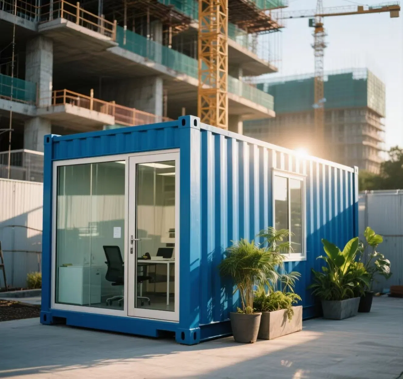 Cabina de oficina modular portátil prefabricada para construcción