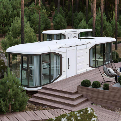 New Design Modular Light Steel Capsule Tiny House with Kitchen &amp; Bathroom Quick Assembly Luxury Villa for Hotel Use