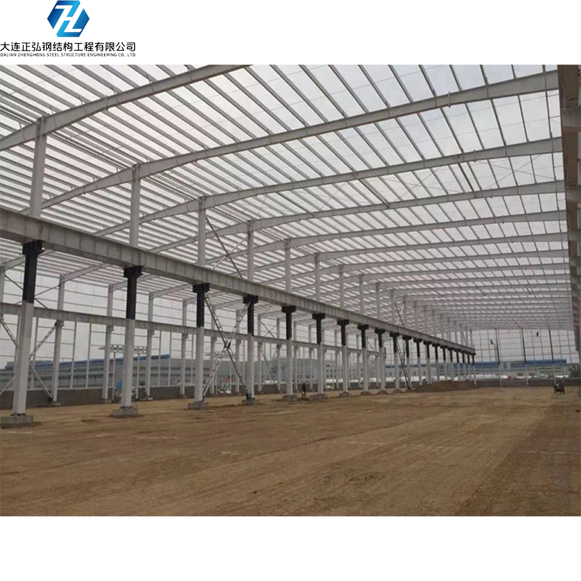 Large-span Steel Structure Prefab Garage Industrial Logistics Warehouse Metal Building Workshop