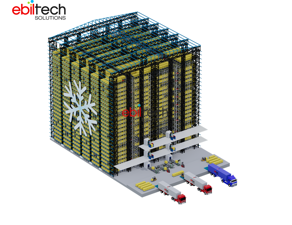 Heavy Duty Four-Way Shuttle Clad Rack Warehouse Vertical High-rise Logistic Storage Building