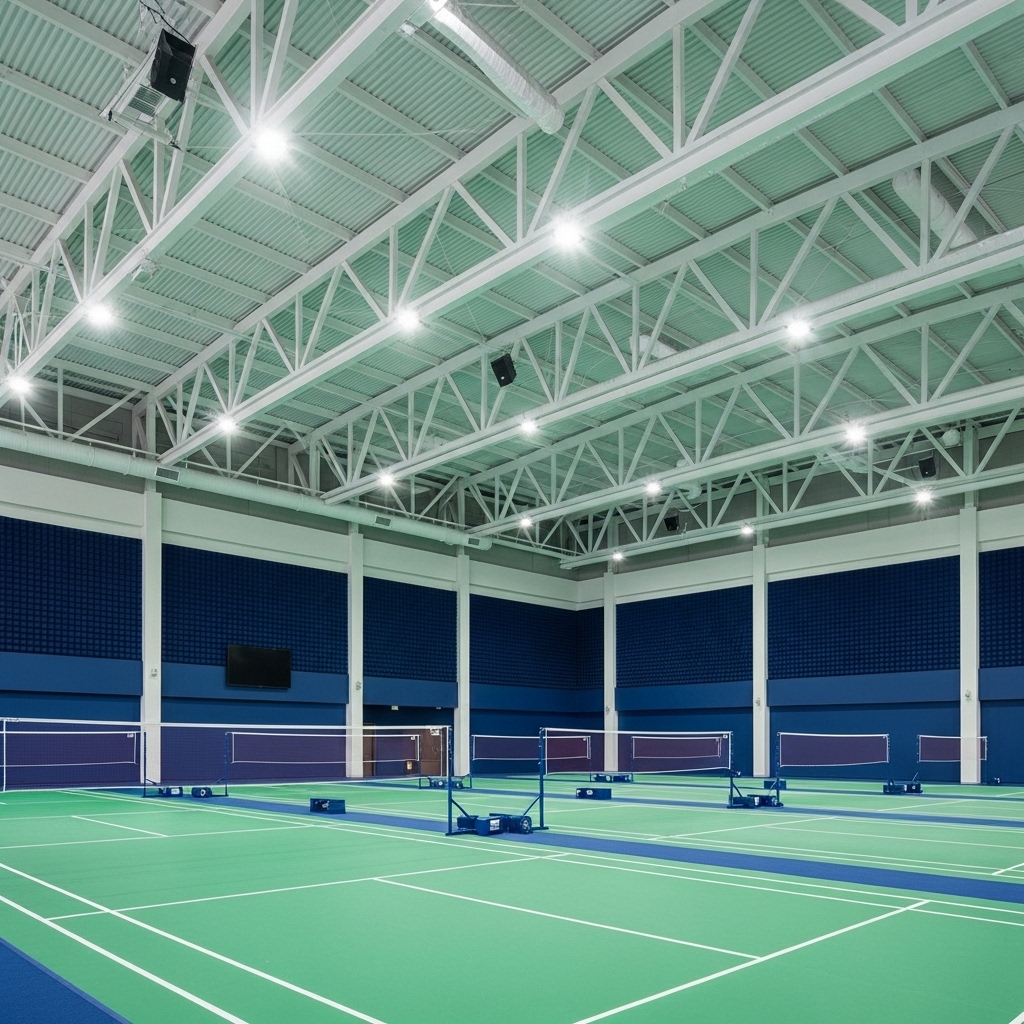 Customized Prefabricated Steel Structure Sports Hall for Football Stadium and Steel Workshop Heavy Duty Long-span Grid Design