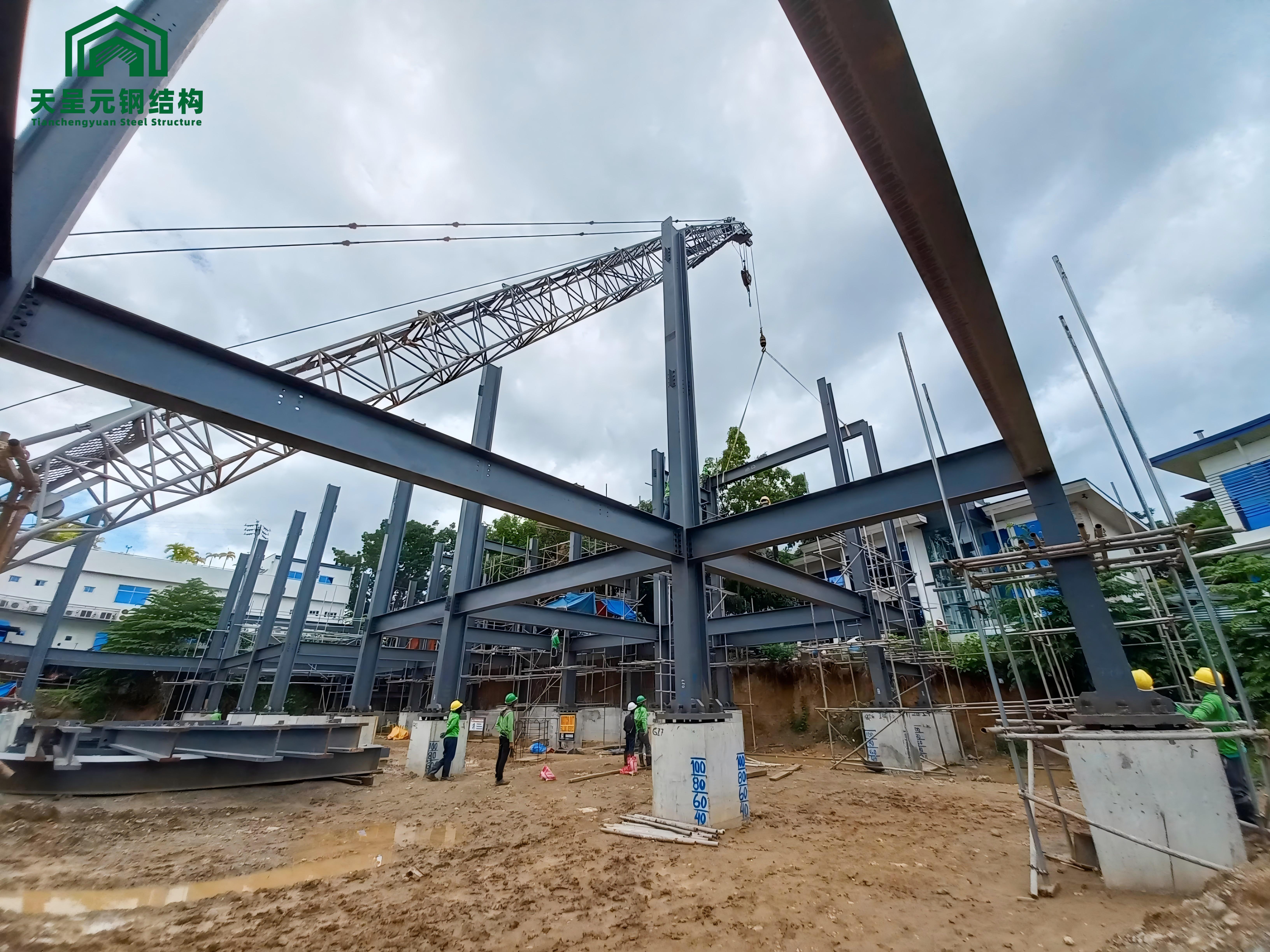 Prefabricated Warehouse Steel Structure Building, Large-span Prefabricated Modern Steel Warehouse