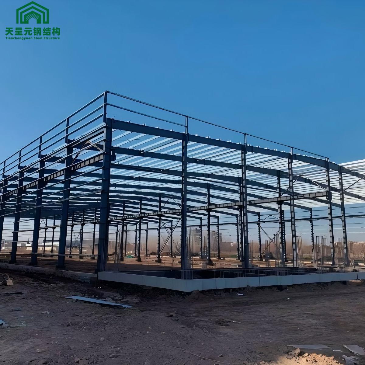 Prefabricated Warehouse Steel Structure Building, Large-span Prefabricated Modern Steel Warehouse
