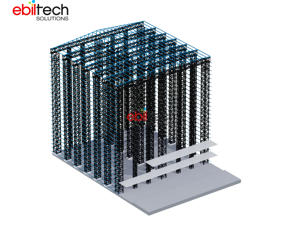 Heavy Duty Four-Way Shuttle Clad Rack Warehouse Vertical High-rise Logistic Storage Building