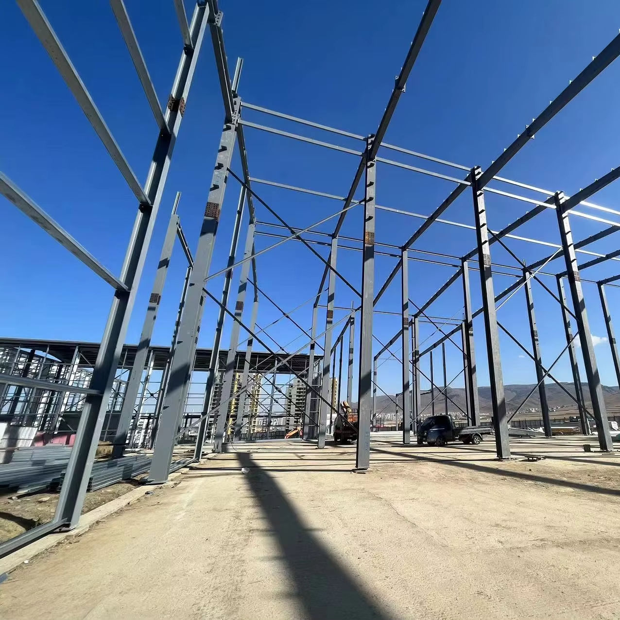 Steel Structure Durable Customizable Frame Steel Long-span Workshop Steel Warehouse