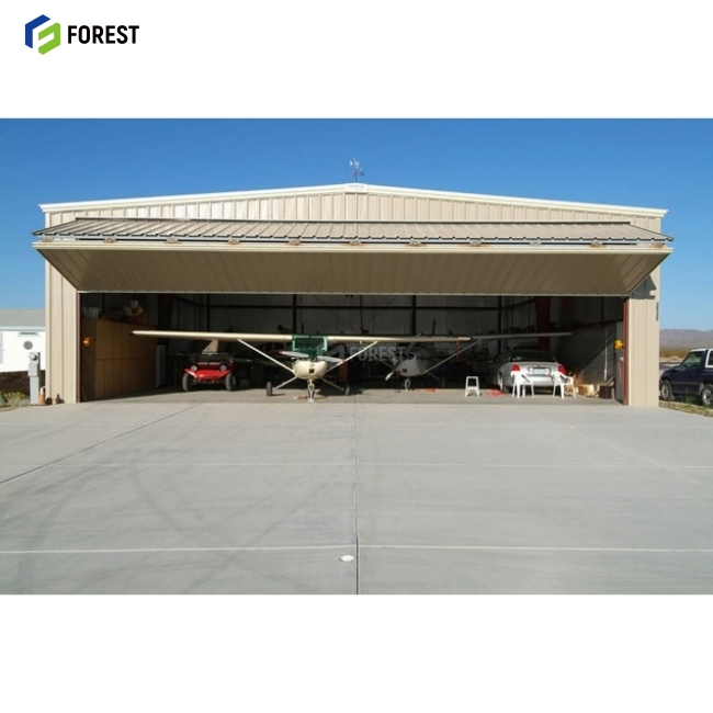 Prefabricated Steel Structure Heavy-Duty Aircraft Hangar with Living Quarters Welding &amp; Cutting Services World's Largest