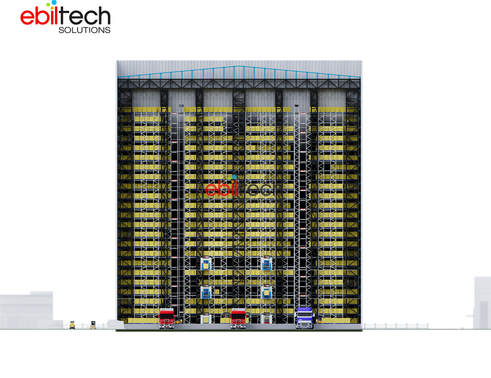 Heavy Duty Four-Way Shuttle Clad Rack Warehouse Vertical High-rise Logistic Storage Building