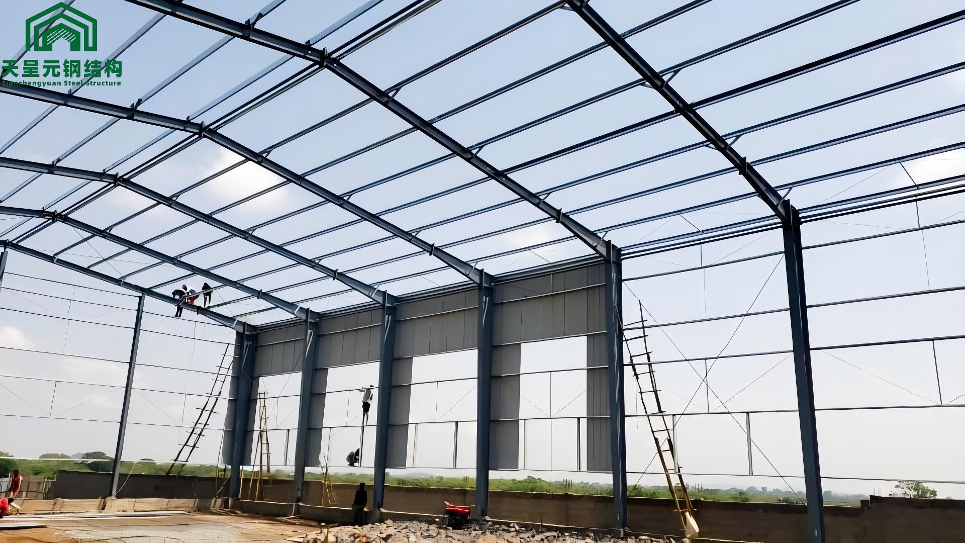 Prefabricated Warehouse Steel Structure Building, Large-span Prefabricated Modern Steel Warehouse