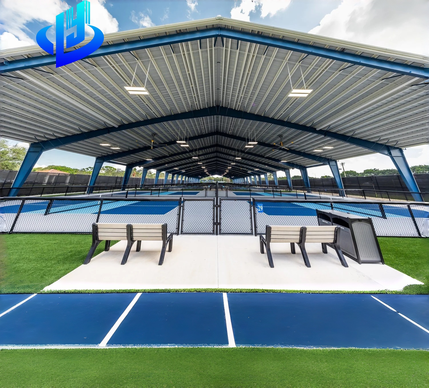 Tianying Modern Light Steel Structure Prefabricated Factory Construction Basketball Gym Stadium 5+ Year Warranty 121+ Mph 20+