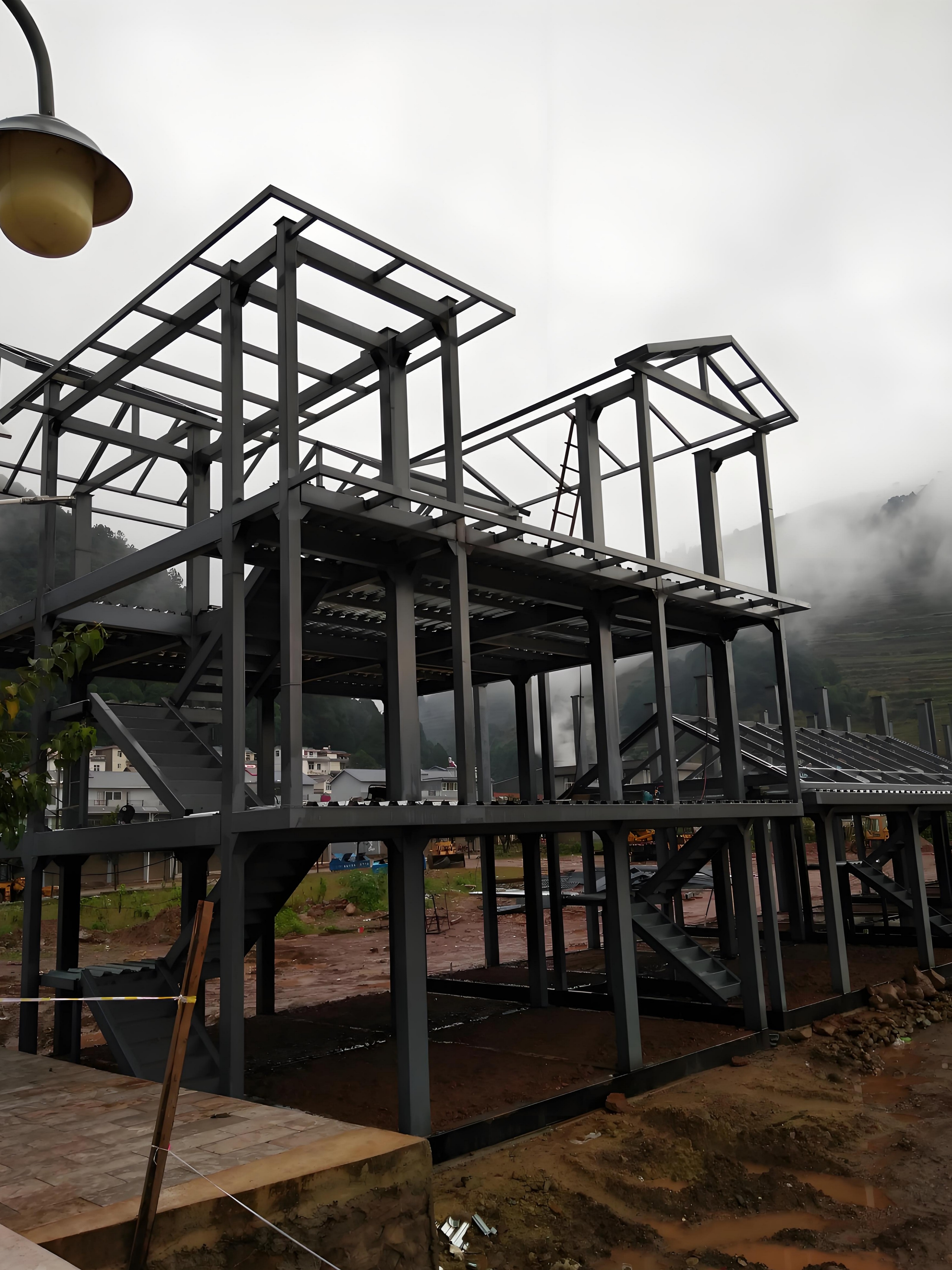 Multi-story Prefab Steel Structure Luxury Rectangle Hotel Building Material Construction