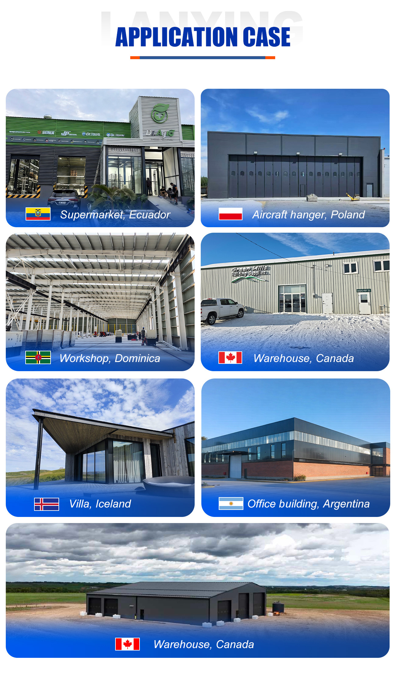Modern Prefabricated Commercial Workshop Warehouse Steel Structure Building Supermarket Hall Car Shop Park