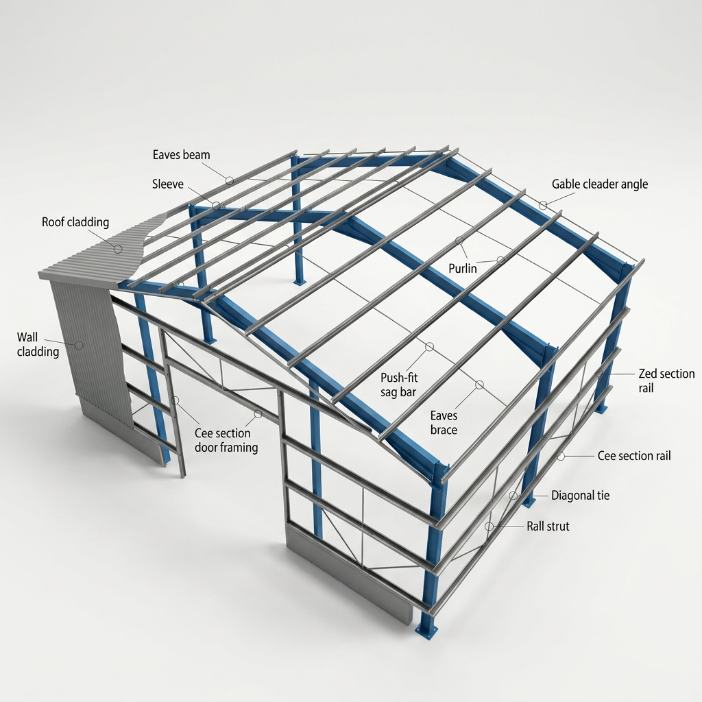 TOPPRE Australia Standard Prefabricated Galvanized Steel Structure Metal Frame Portable Shed Industrial Building Office Site