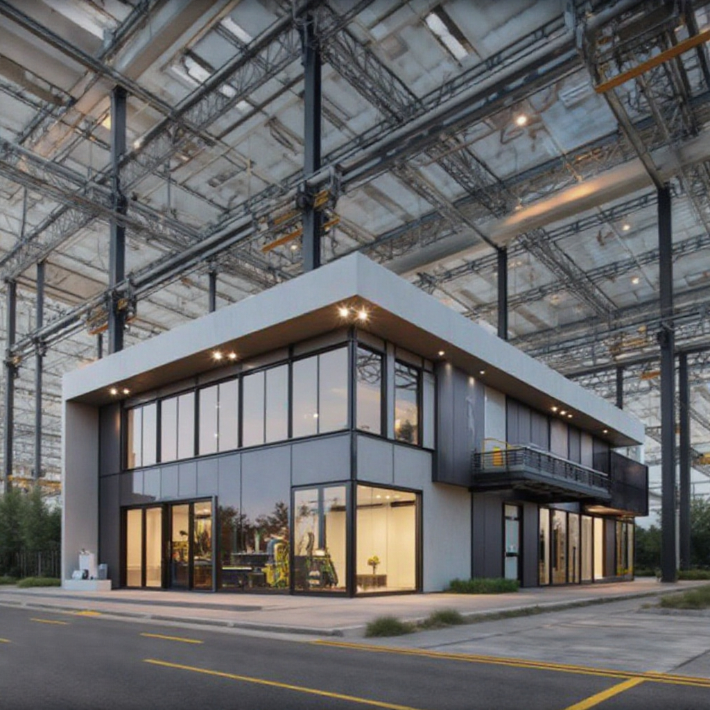 Portable Modern Exhibition Hall Modular Warehouse Steel Structure Design Prefabricated Warehouse Office Building Workshop