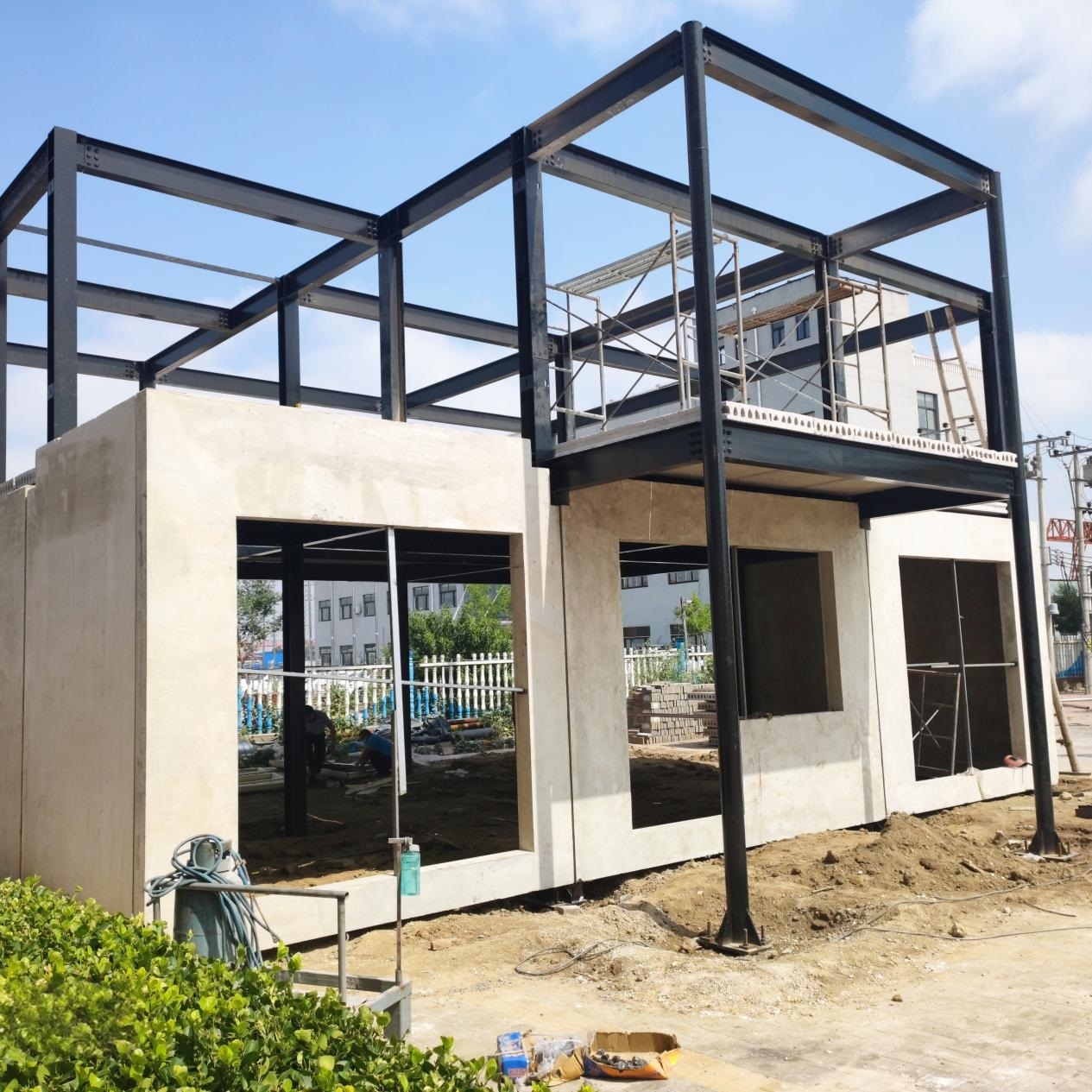 Multi-story Prefab Steel Structure Luxury Rectangle Hotel Building Material Construction